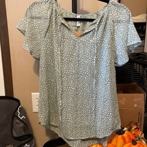 Beautiful green and cream blouse